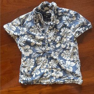 Quiksilver Blue Floral Button-Up Shirt